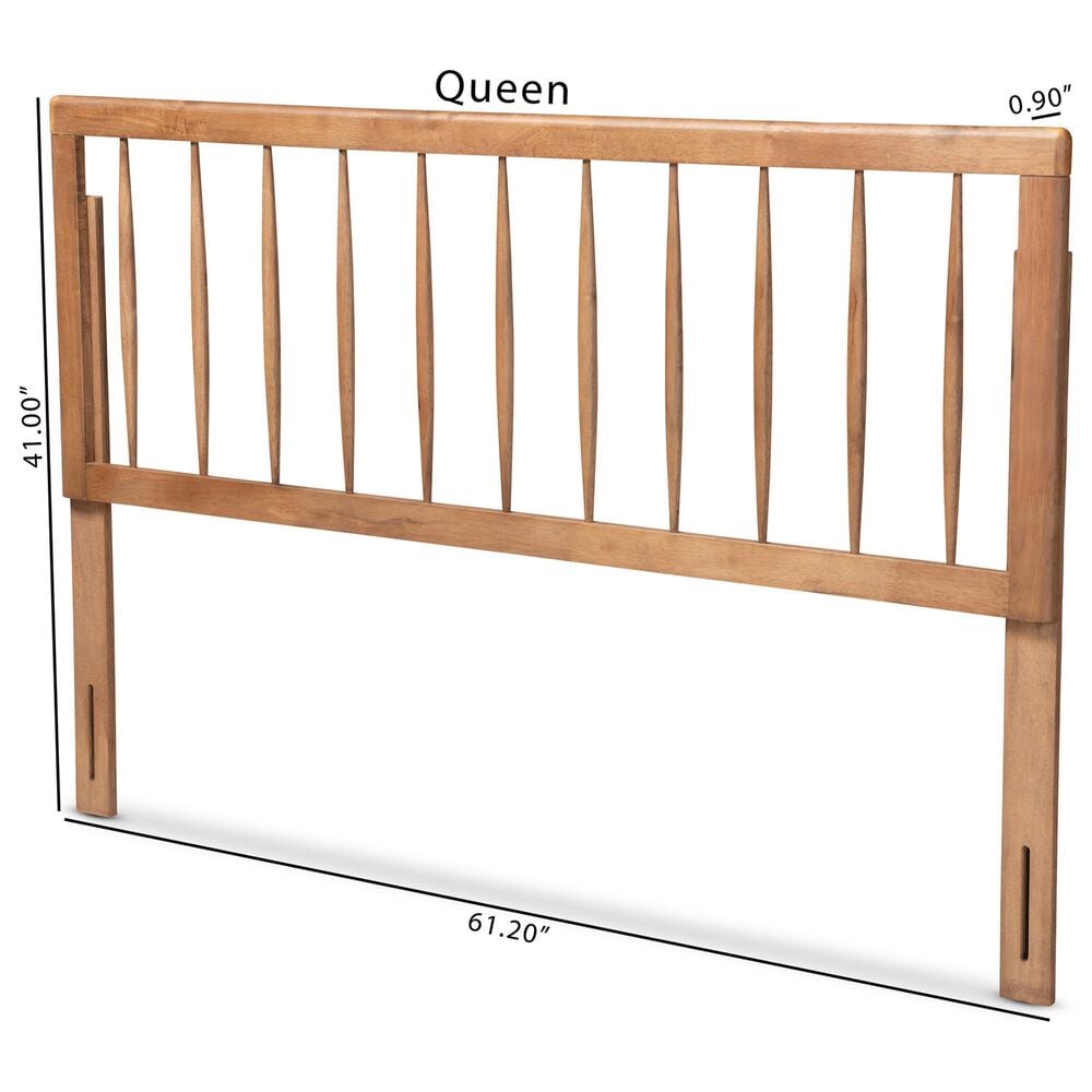 Baxton Studio Valin Queen Headboard in Ash Walnut, , large