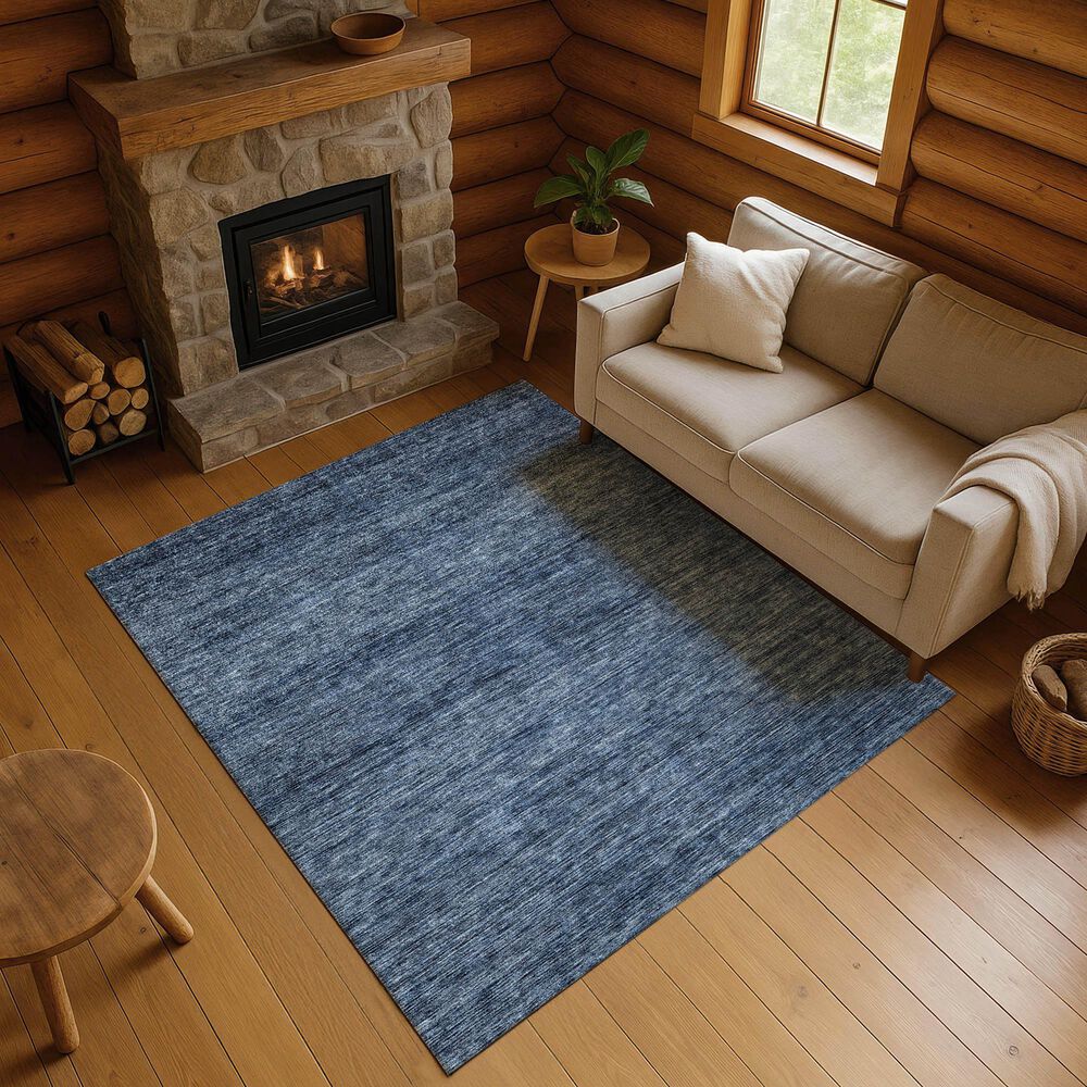 Dalyn Rug Company Soft Essentials Solid Navy 9' x 12' Indoor/Outdoor Area Rug, , large