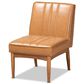 Baxton Studio Daymond Side Chair with Tan Faux Leather in Walnut Brown, , large