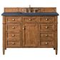 James Martin Vanities Brittany 48" Single Bathroom Vanity in Saddle Brown with 3 cm Charcoal Soapstone Quartz Top and Rectangular Sink, , large