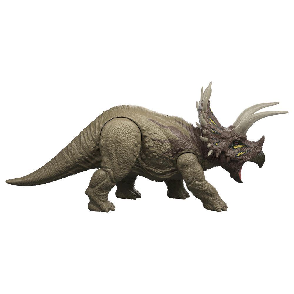 Jurassic World Wild Roar Triceratops Action Figure, , large