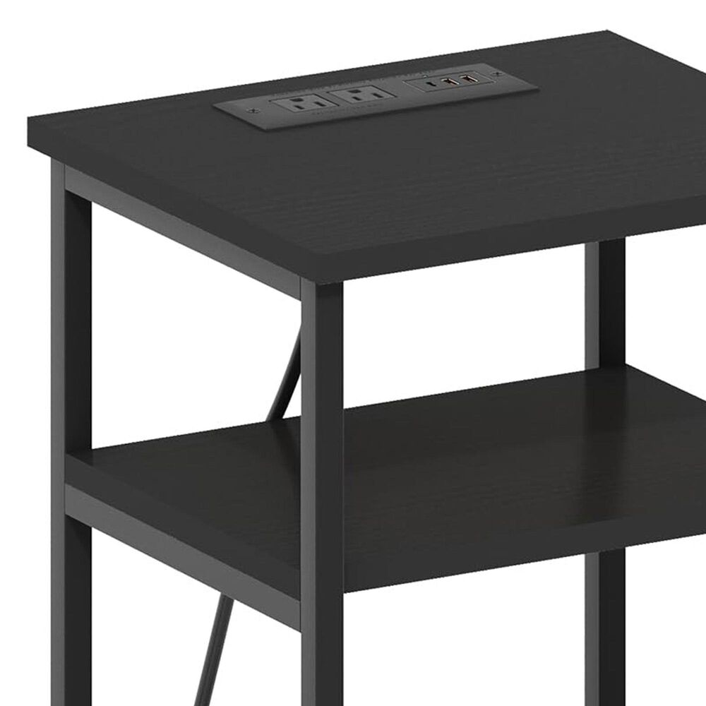 HOMLUX 22.7" 3-Tier End Table in Americano and Black, , large
