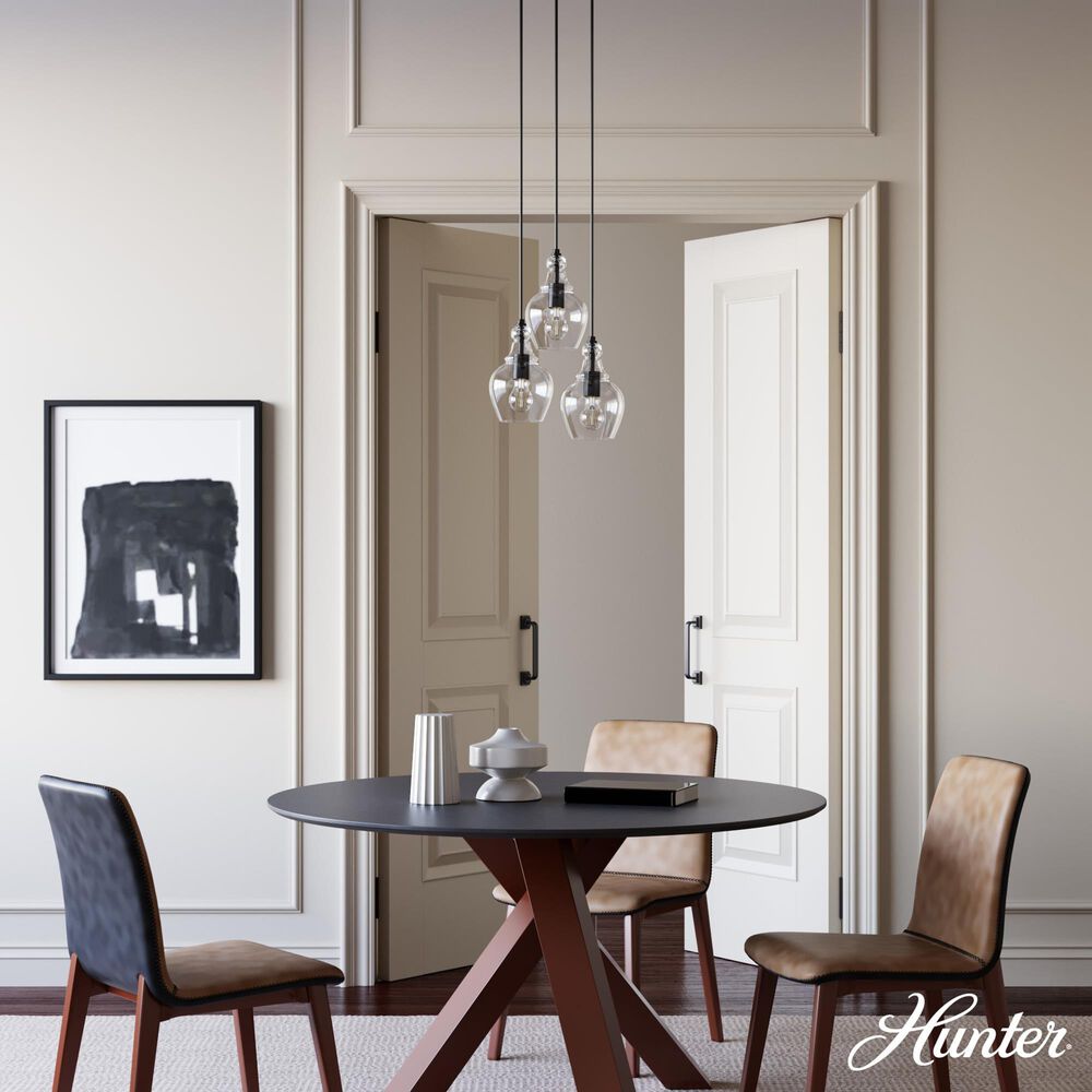 Hunter Maple Park 14&quot; 3-Light Cluster in Noble Bronze, , large