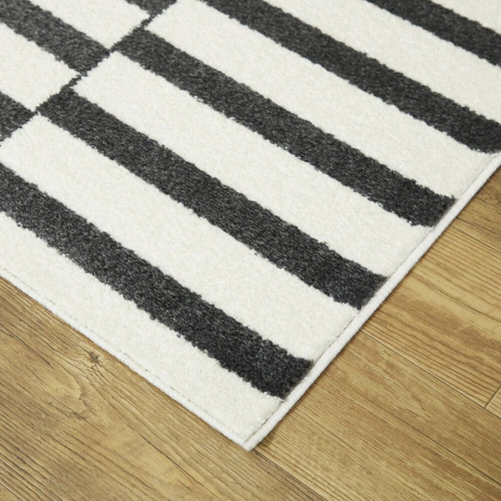 Balta Rugs Dewey Ultra Light Striped 5&#39;3&quot; x 7&#39; Charcoal Area Rug, , large