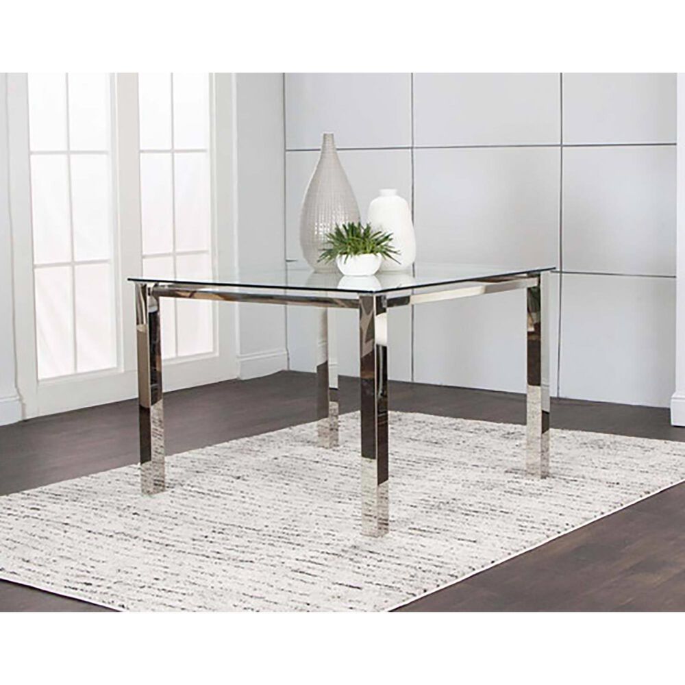Penny Lane Skyline Dining Table in Clear and Chrome - Table Only, , large