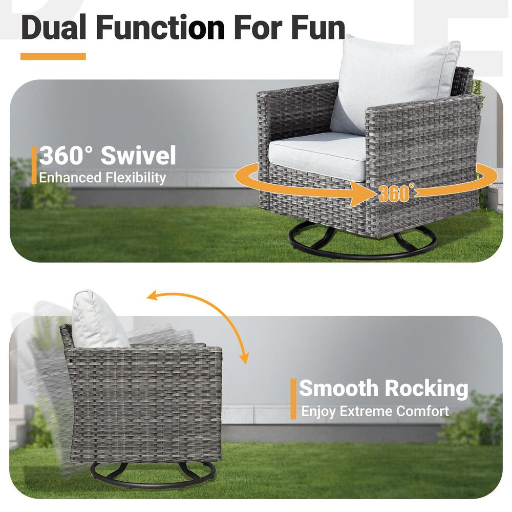 HOMLUX 7-Piece Outdoor Patio Set in Gray, , large