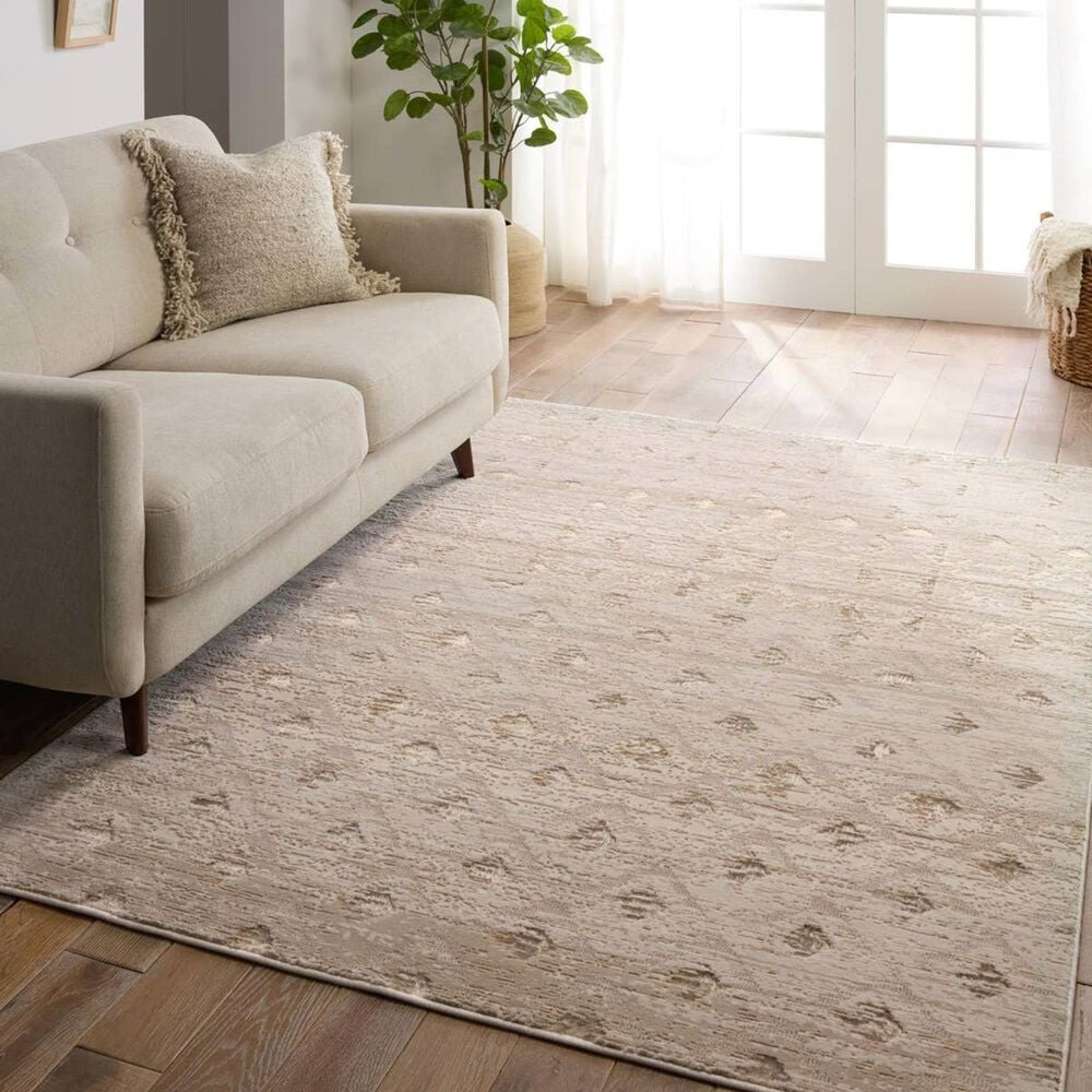 Jaipur Catalyst Carine 6'7" x 9'6" Birch, Feather Gray, Incense and Bison Area Rug, , large