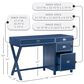 Linon Home Decor Peggy Side Storage Desk in Navy, , large