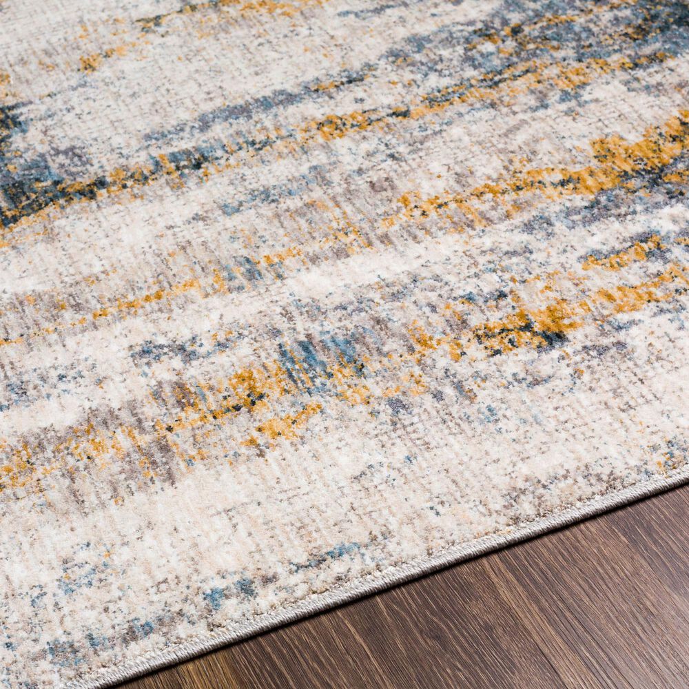 Surya Cardiff CDF-2306 Medium Gray, Light Blue, Mustard and Dark Blue 7&#39;10&quot; x 10&#39;2&quot; Area Rug, , large