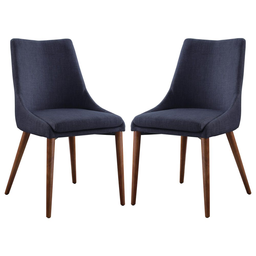 Office Star Products Palmer Side Chair with Navy Cushion (Set of 2), , large