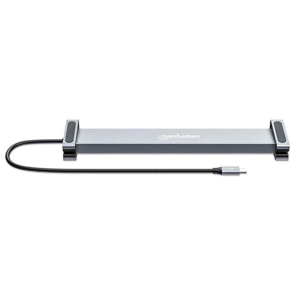 Manhattan USB-C PD 10-in-1 Dual-HDMI Monitor Docking Station /Multiport Hub in Silver, , large