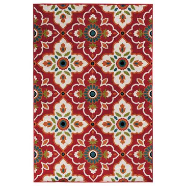 Central Oriental Terrace Tropic Bluffton 2"6" x 7"3" Coral and Snow Runner, , large
