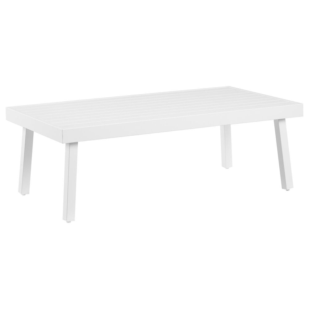 Linon Home Decor Holland Aluminum Coffee Table in White, , large