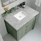 James Martin Vanities Brittany 36" Single Bathroom Vanity in Smokey Celadon with 3 cm Victorian Silver Quartz Top and Rectangular Sink, , large