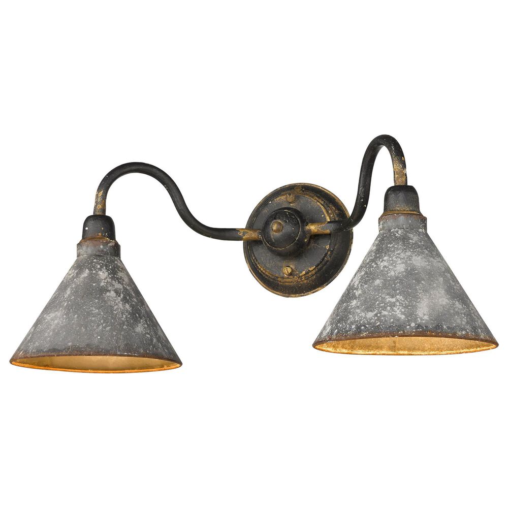 Golden Lighting Jasper 2-Light Bath Vanity in Antique Black Iron, , large