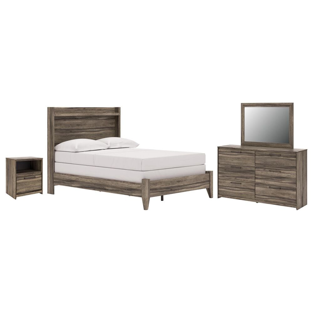 Ashley Elbrim 4-Piece Full Panel Bedroom Set in Weathered Brown, , large
