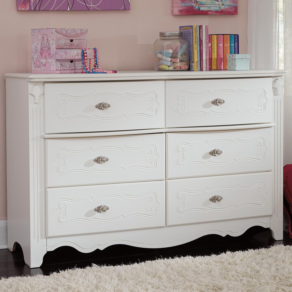 Signature Design by Ashley Exquisite 6 Drawer Dresser in White, , large