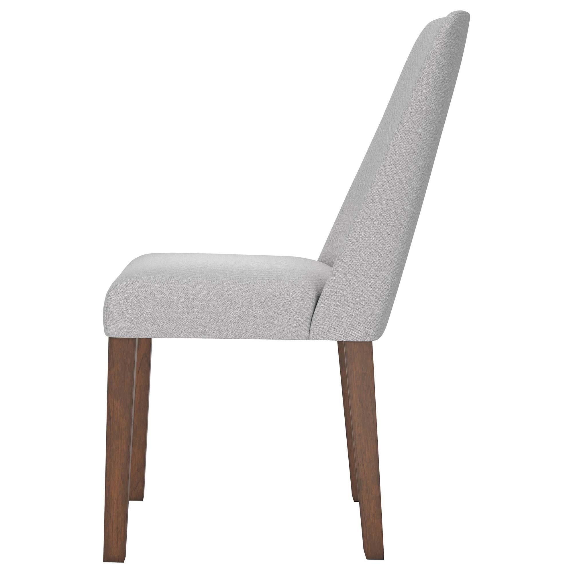 Ashley Lyncott Dining Chair with Gray Cushion in Medium Brown