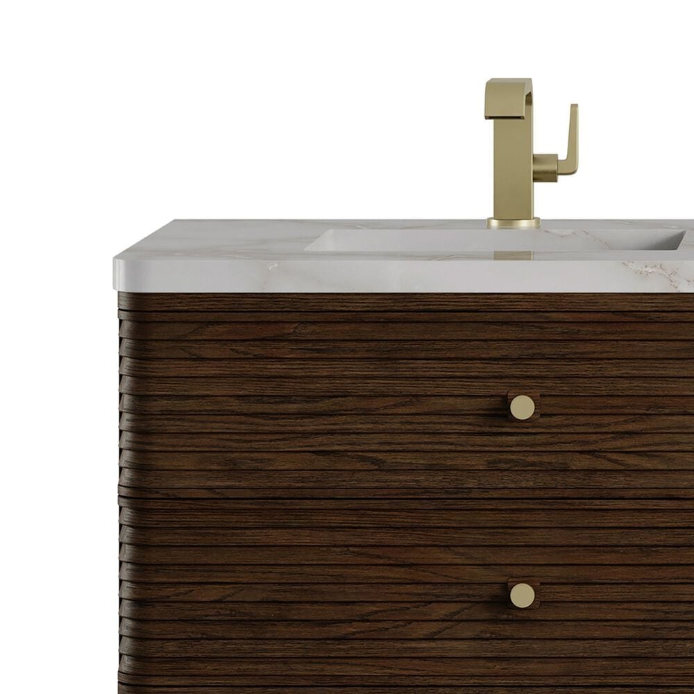 James Martin Allamari 72" Double Bathroom Vanity in Sable with Single Hole 3 cm Victorian Silver Silestone Top and Rectangular Sinks, , large