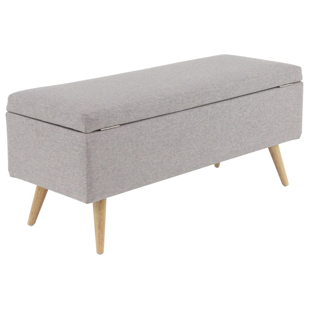 Maple and Jade Modern Storage Bench in Grey, , large