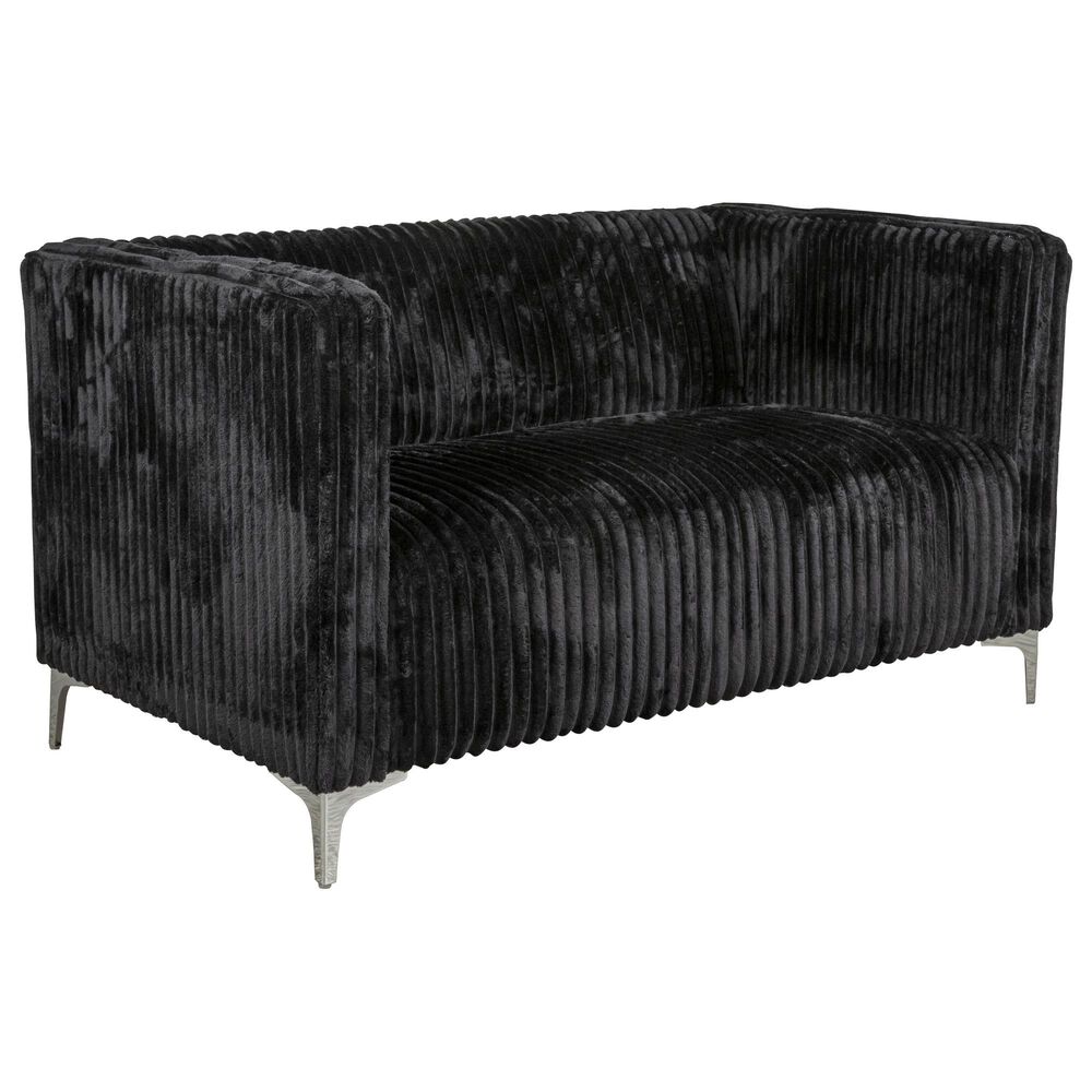 Titanic Furniture Austin Stationary Loveseat in Black Velvet, , large