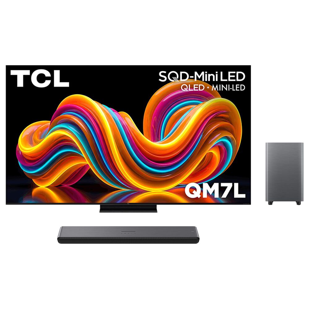 TCL 65" Class QM7L Series SQD-Mini LED 4K UHD HDR - Smart TV with 2.1 Channel Soundbar System in Black, , large