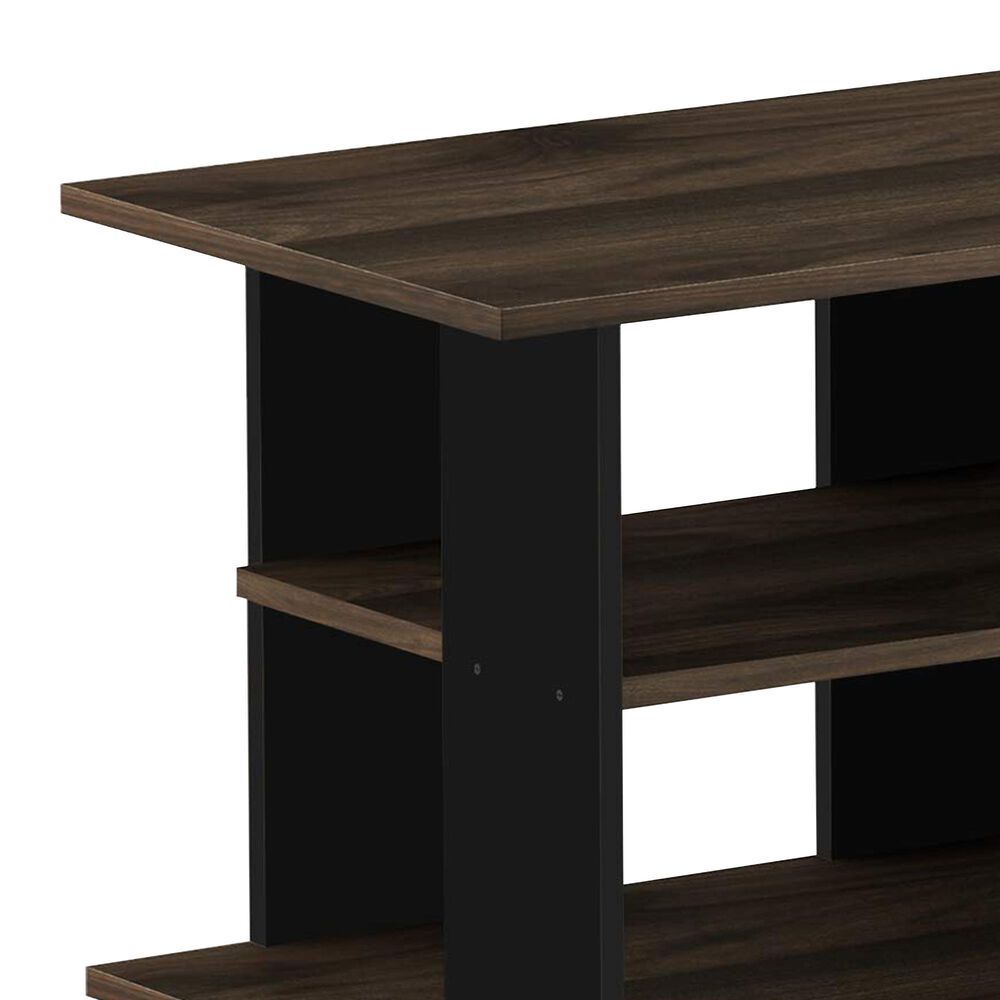 HOMLUX 31.5" Entertainment Center TV Stand with Bin Drawers in Columbia Walnut and Dark Brown, , large