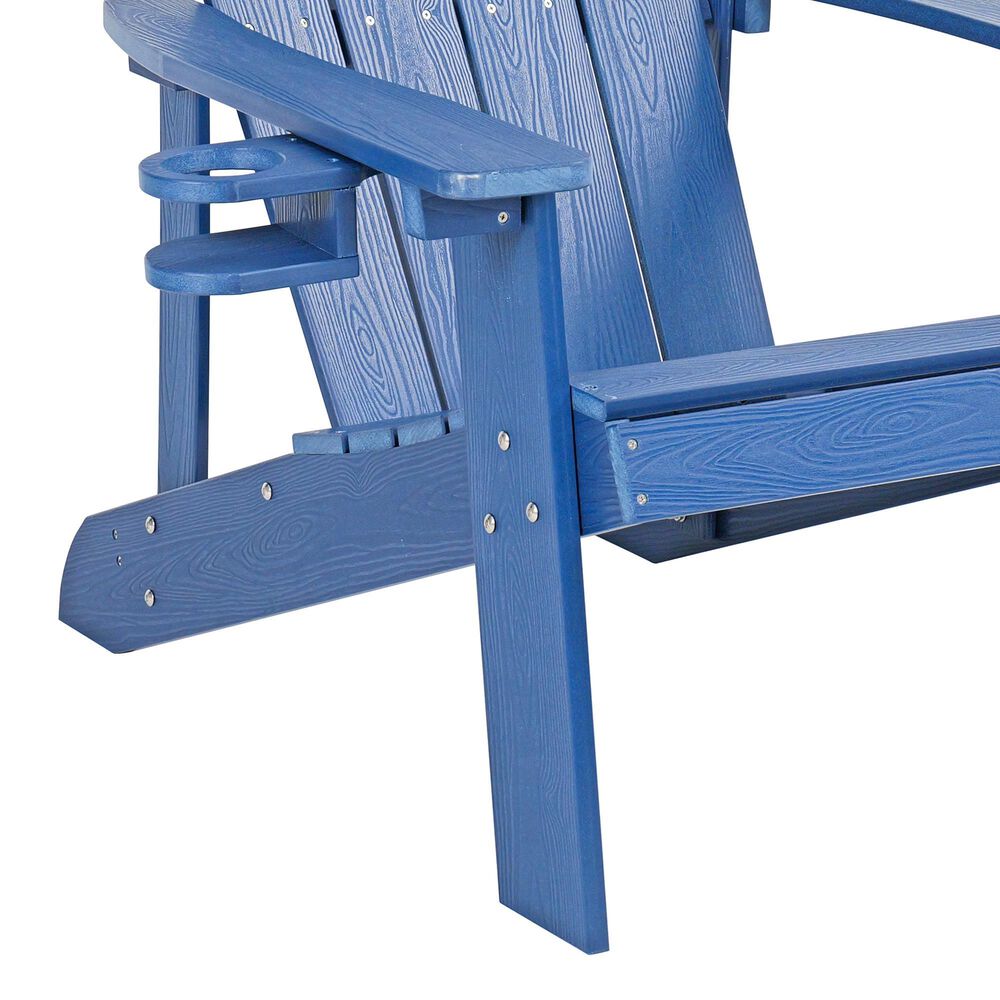 Hearth and Haven Outdoor Lounge Chair with Cup Holder in Navy Blue, , large