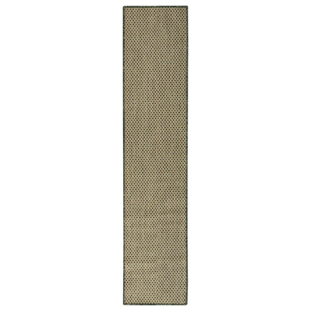Nourison Courtyard Green 2"2" x 8" Indoor/Outdoor Runner, , large