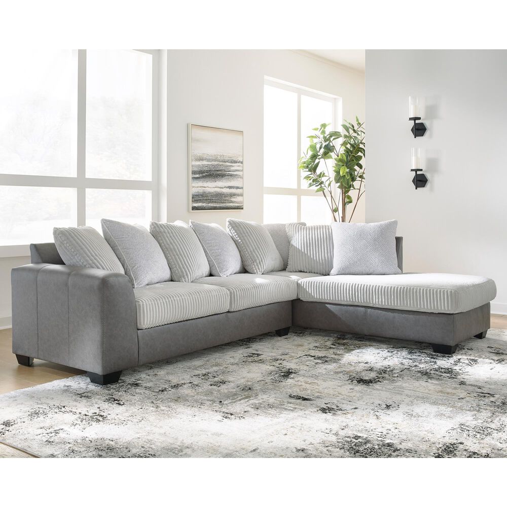 Ashley Clairette Court 2-Piece Right Facing Sectional with Chaise in Alloy, , large