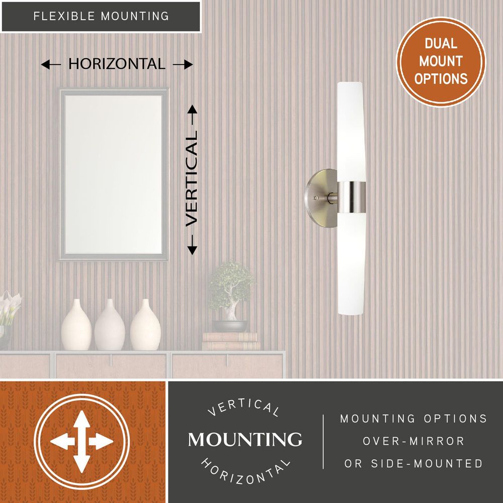 Vaxcel Elliot 2-Light Bathroom Vanity in Satin Nickel, , large
