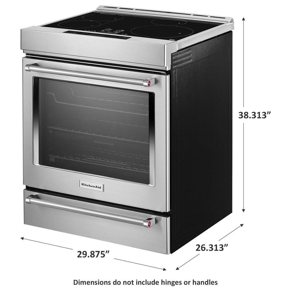 KitchenAid 6.3 Cu. Ft. 4-Element Induction Slide-In Convection Range with Air Fry in Stainless Steel, , large