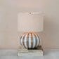 Teak Interiors Collected Notions Striped Table Lamp in Natural, , large