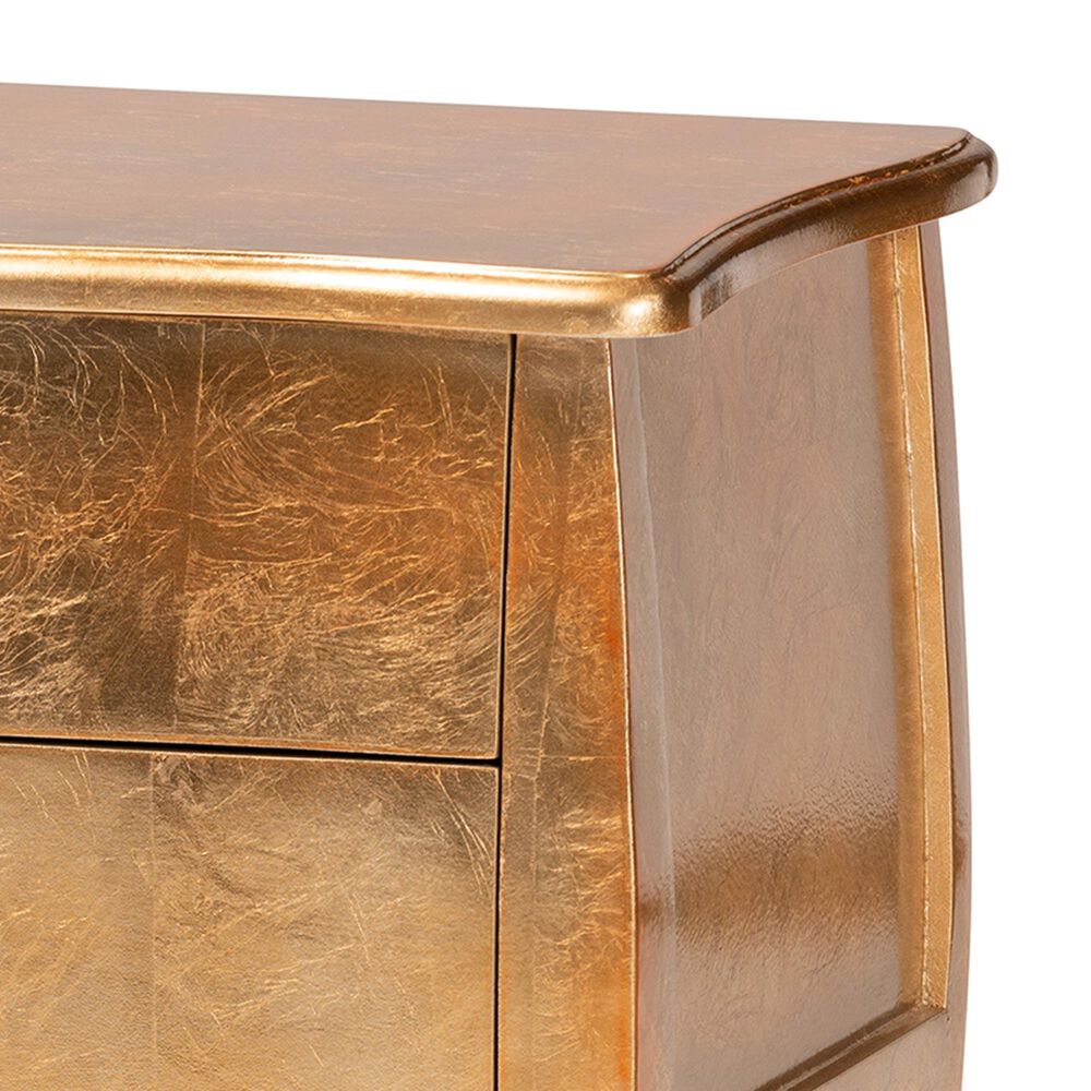 Baxton Studio Patrice 2-Drawer End Table in Gold, , large