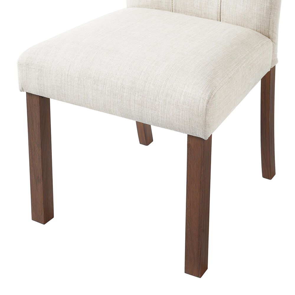 Hearth and Haven Side Chair with Beige Cushion in Wanut (Set of 4), , large