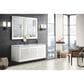 James Martin Vanities Athens 60" Double Bathroom Vanity in Glossy White with 3 cm Carrara White Marble Top and Rectangular Sinks, , large