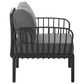 Hearth and Haven Patio Club Chair with Dark Gray Cushion in Black, , large