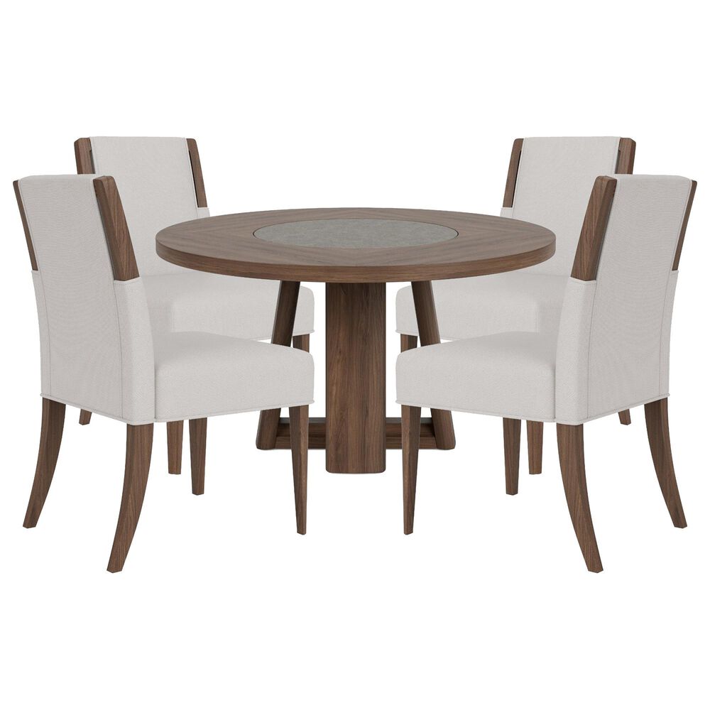Riverside Furniture Delia 5-Piece Round Dining Set in Nouveau Walnut, , large