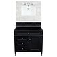 James Martin Vanities Brittany 36" Single Bathroom Vanity in Black Onyx with 3 cm Eternal Jasmine Pearl Quartz Top and Rectangle Sink, , large
