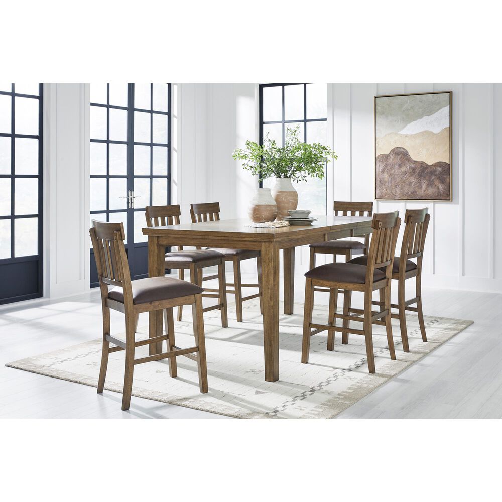 Ashley Urbinforte 25.75" Faux Leather Barstool in Light Brown, , large