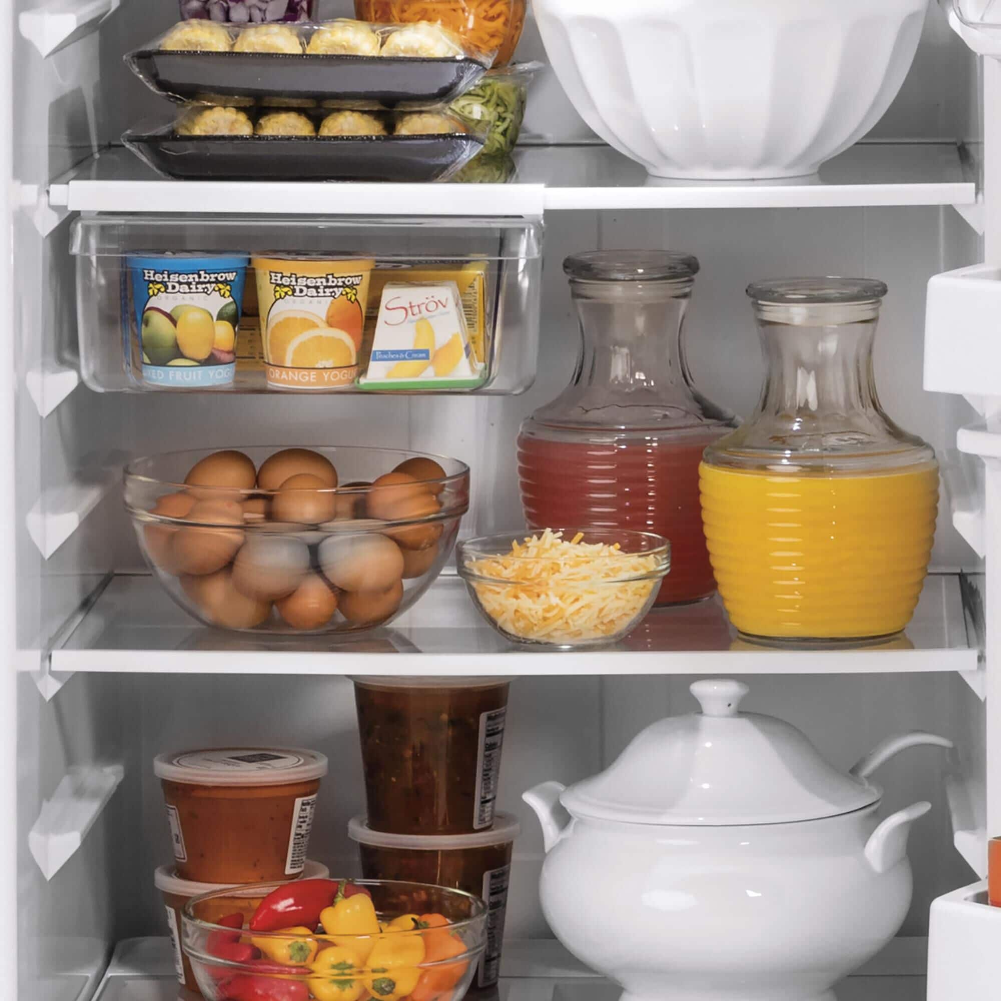 Ge profile refrigerator freezing 2025 food on top shelf