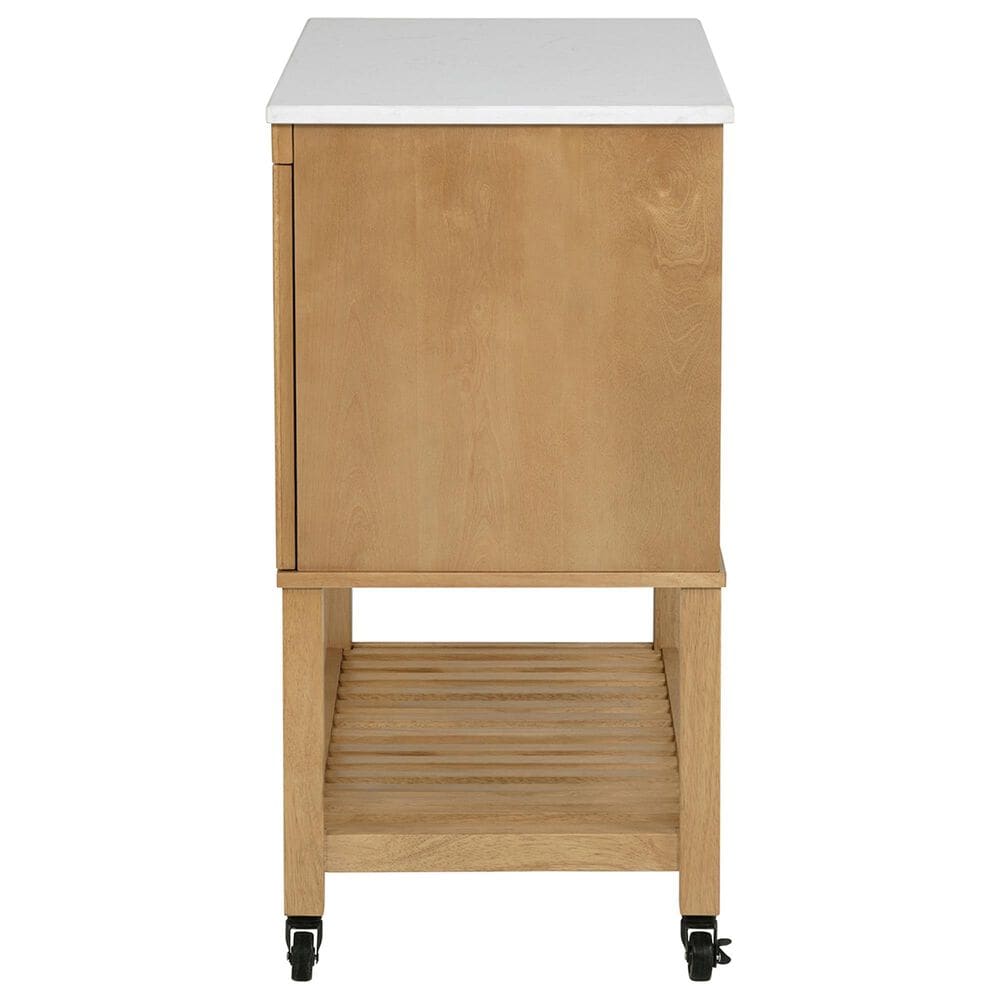 Linden Boulevard Poppy Kitchen Cart in Natural and White, , large