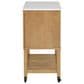 Linden Boulevard Poppy Kitchen Cart in Natural and White, , large