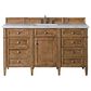 James Martin Vanities Brittany 60" Single Bathroom Vanity in Saddle Brown with 3 cm Arctic Fall Solid Surface Top and Rectangular Sink, , large