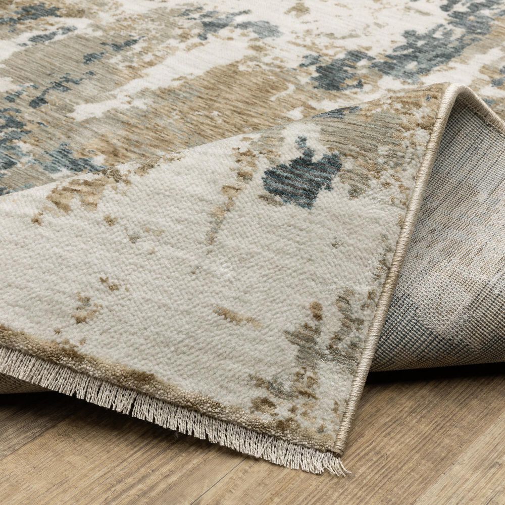 Oriental Weavers Echo Abstract Beige and Blue 2&#39;3&quot; x 7&#39;6&quot; Runner, , large
