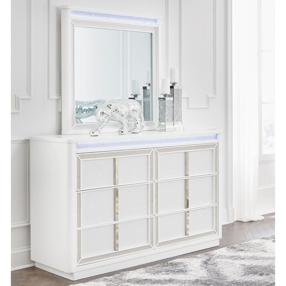 Millenium Chalanna 6-Drawer Dresser and Mirror in White, , large