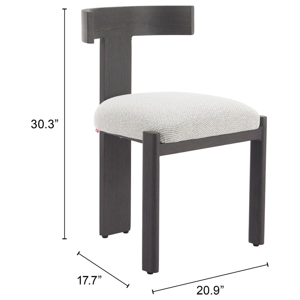 Zuo Modern Tiana Side Chair with Black Frame in Beige, , large