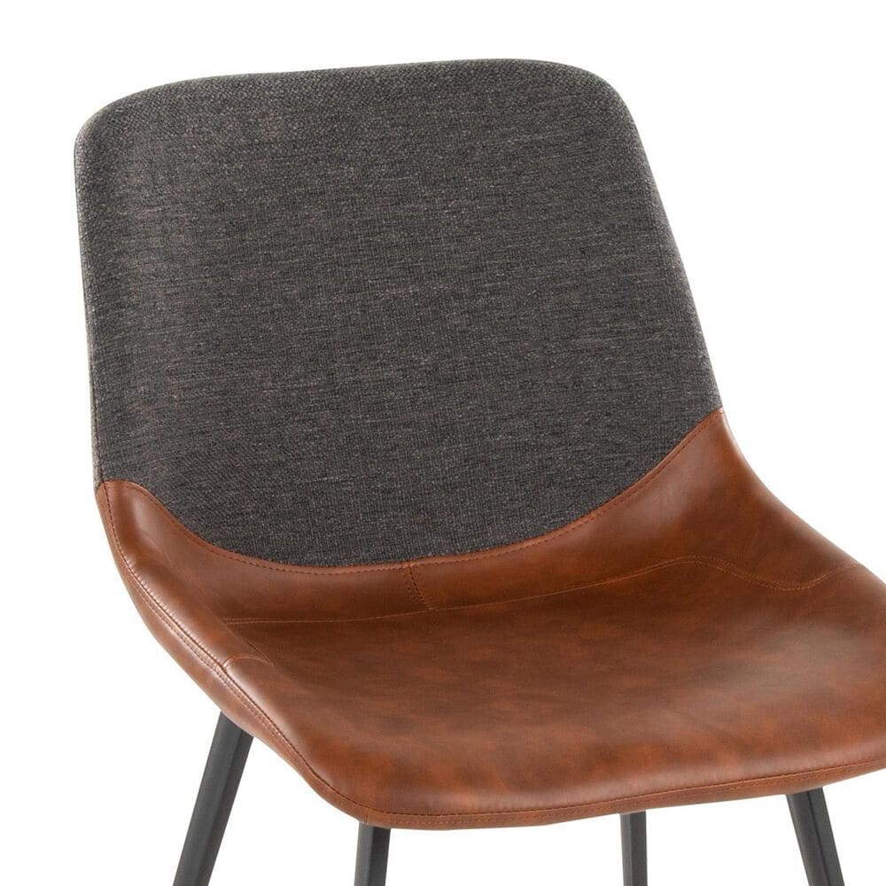 Lumisource Outlaw Side Chair with Brown and Grey Cushion in Black (Set of 2), , large