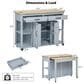 HOMLUX 47-inch Kitchen Island  in Grey Blue, , large