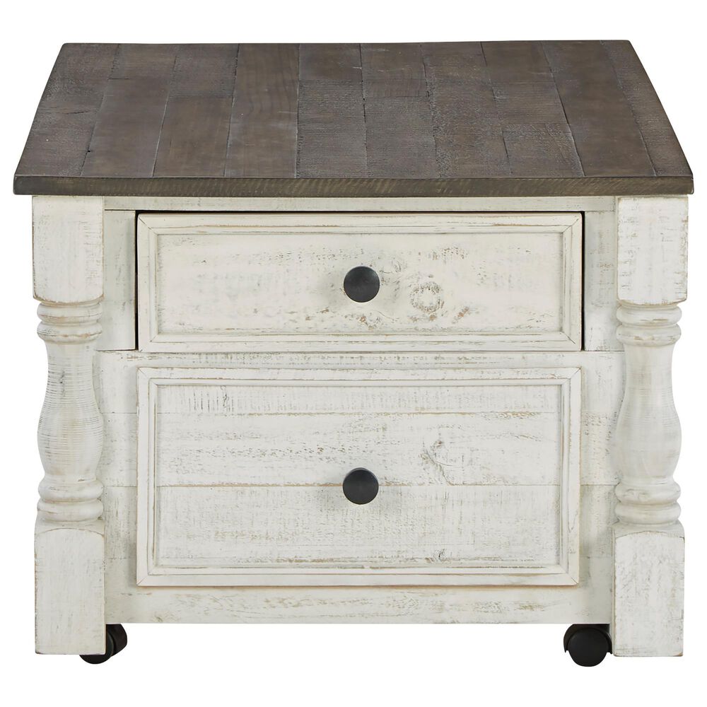 Ashley Havalance Lift-Top Coffee Table in Distressed Vintage White and Weathered Gray, , large